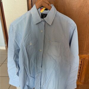 Facconable Blue Gingham Long-Sleeve Men's Shirt